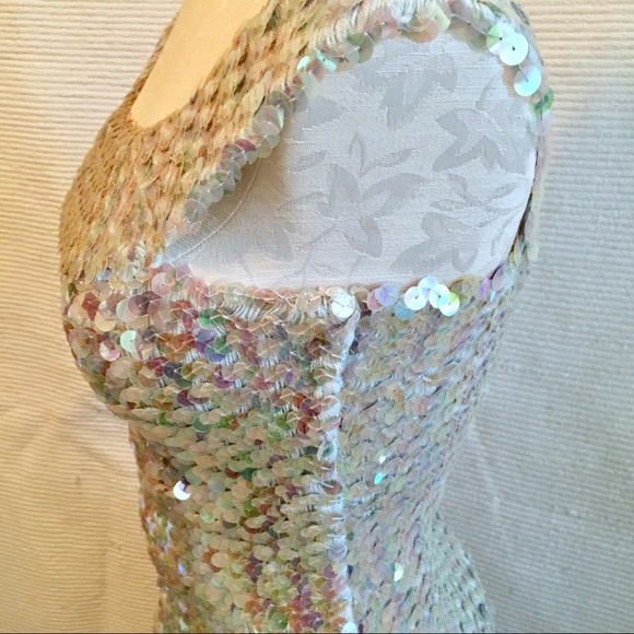 Vintage 90s Tube Convertible Mermaid Sequin Top - Picture 5 of 8